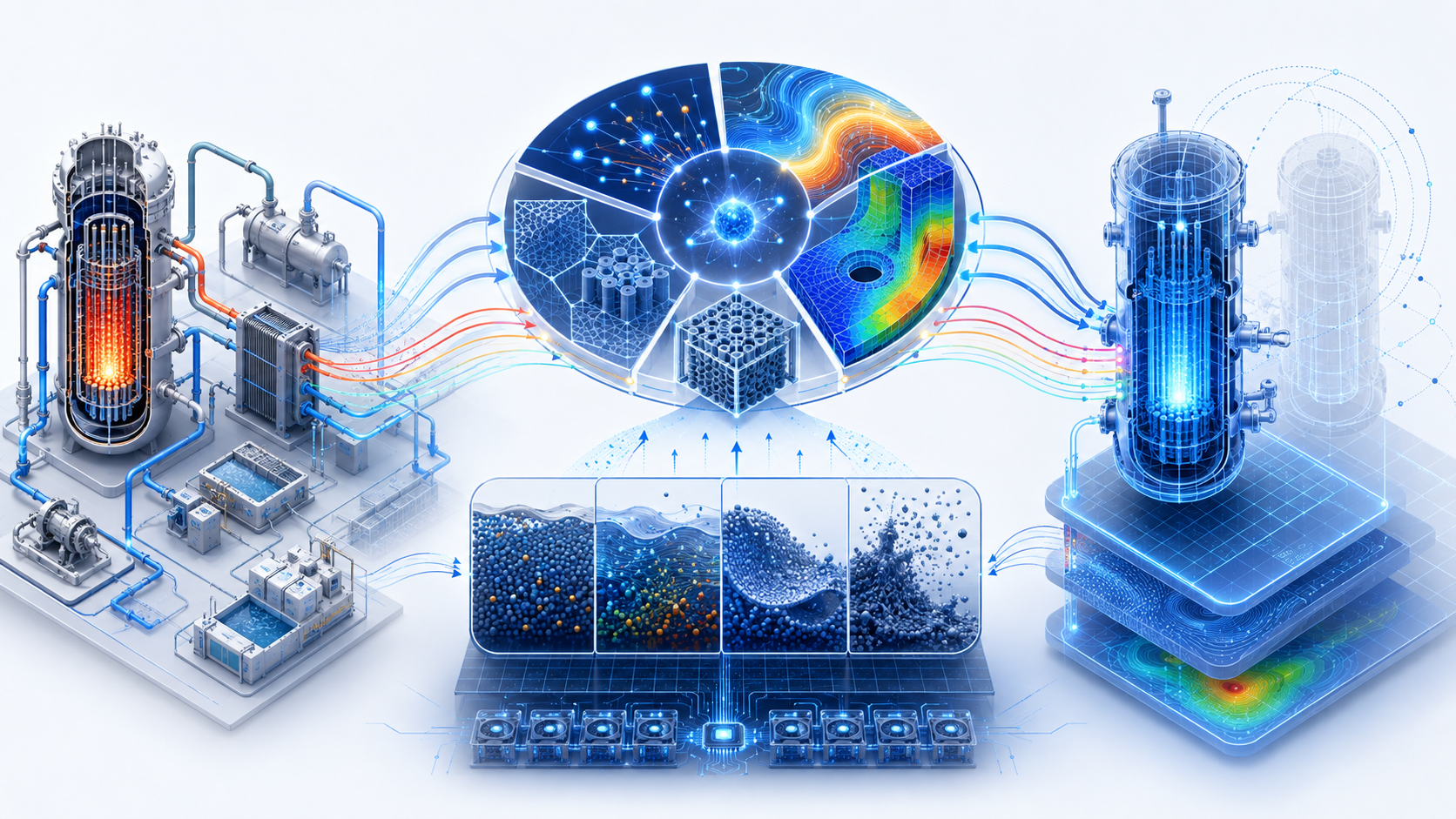 Visual overview of MONAMI Lab research from reactor system modeling through multiphysics simulation to digital twins